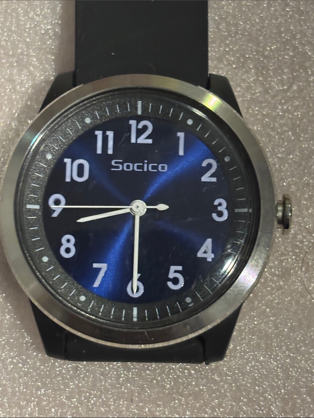 Women's Blue Dial Watch with Black Strap